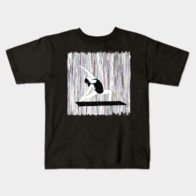 Yoga Woman Glitch Art Kids T-Shirt by mailboxdisco